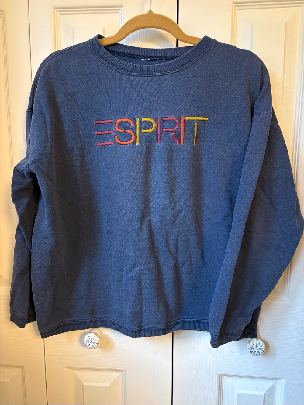 Vintage Esprit Navy Sweatshirt with Rainbow Logo